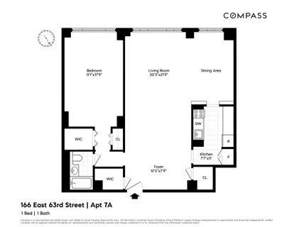 $1,195,000 | 166 East 63rd Street, Unit 7A | Lenox Hill