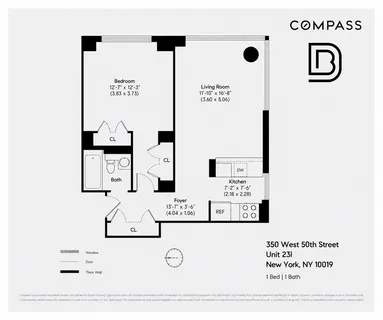 $899,000 | 350 West 50th Street, Unit 23I | Hell's Kitchen