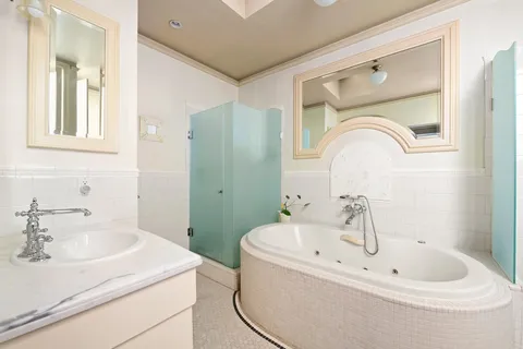 a bathroom with a sink and a bathtub