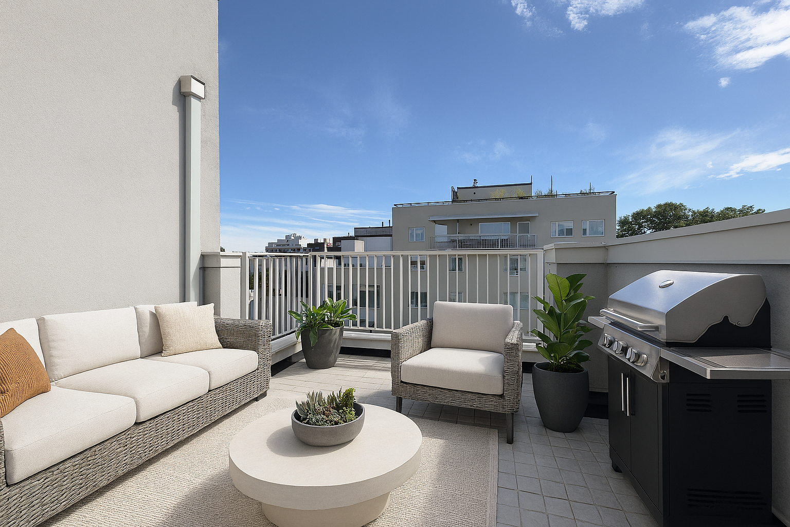 140 Degraw Street, Unit 4B Brooklyn, NY 11231 - Photo 6 of 8 a view of a terrace with couches and potted plants