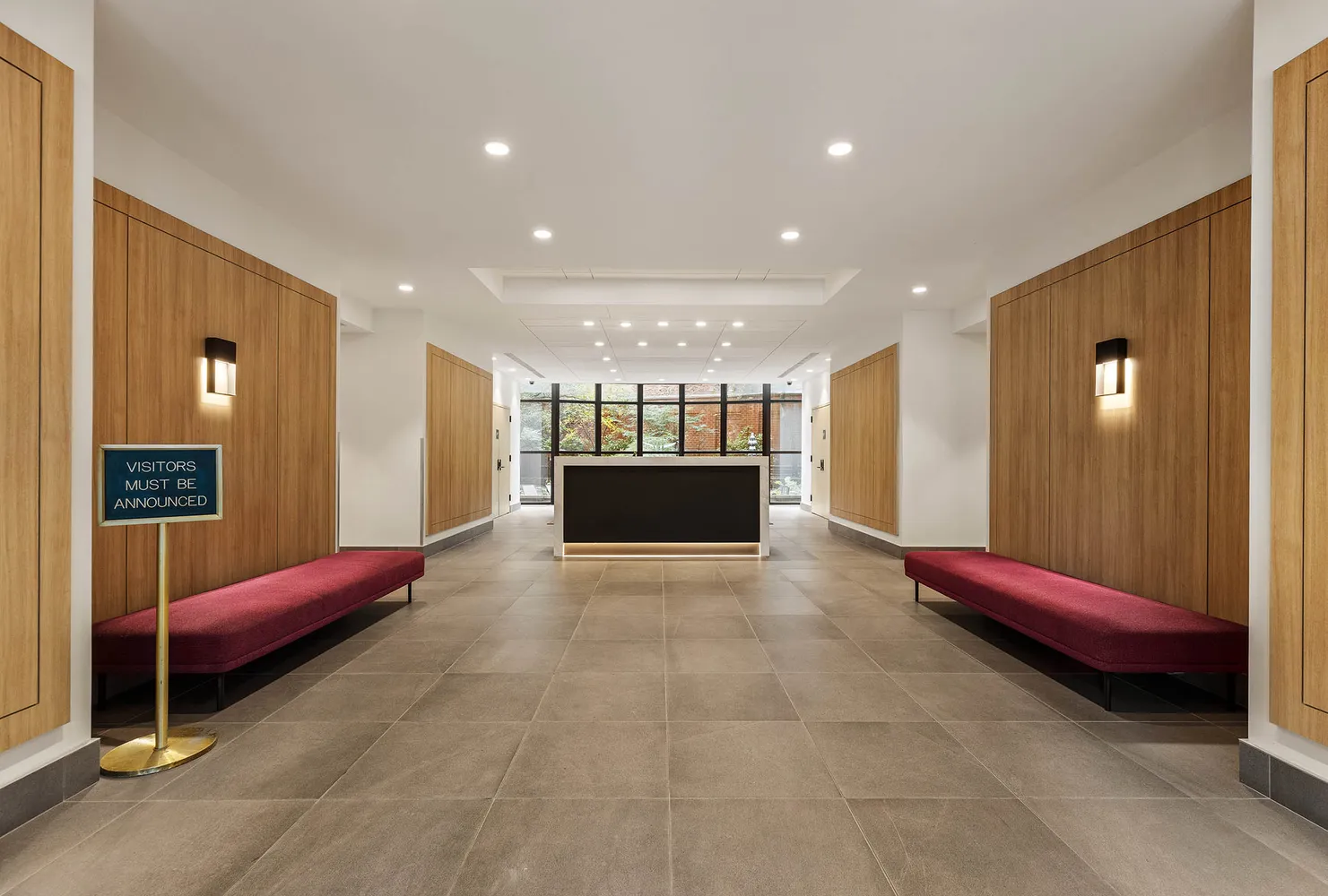 a front view of a building