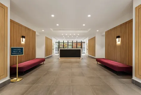 a front view of a building