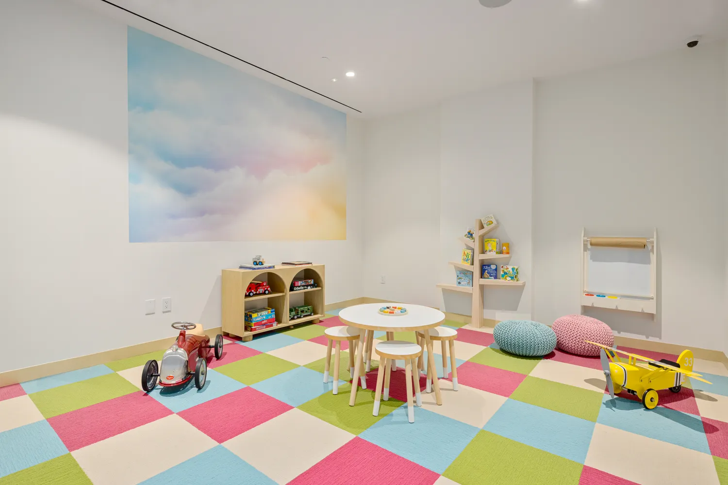 a room with furniture and a table