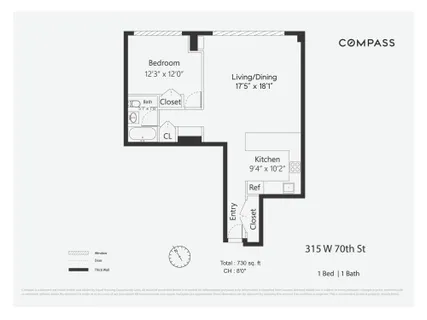 $799,000 | 315 West 70th Street, Unit 5F | Upper West Side