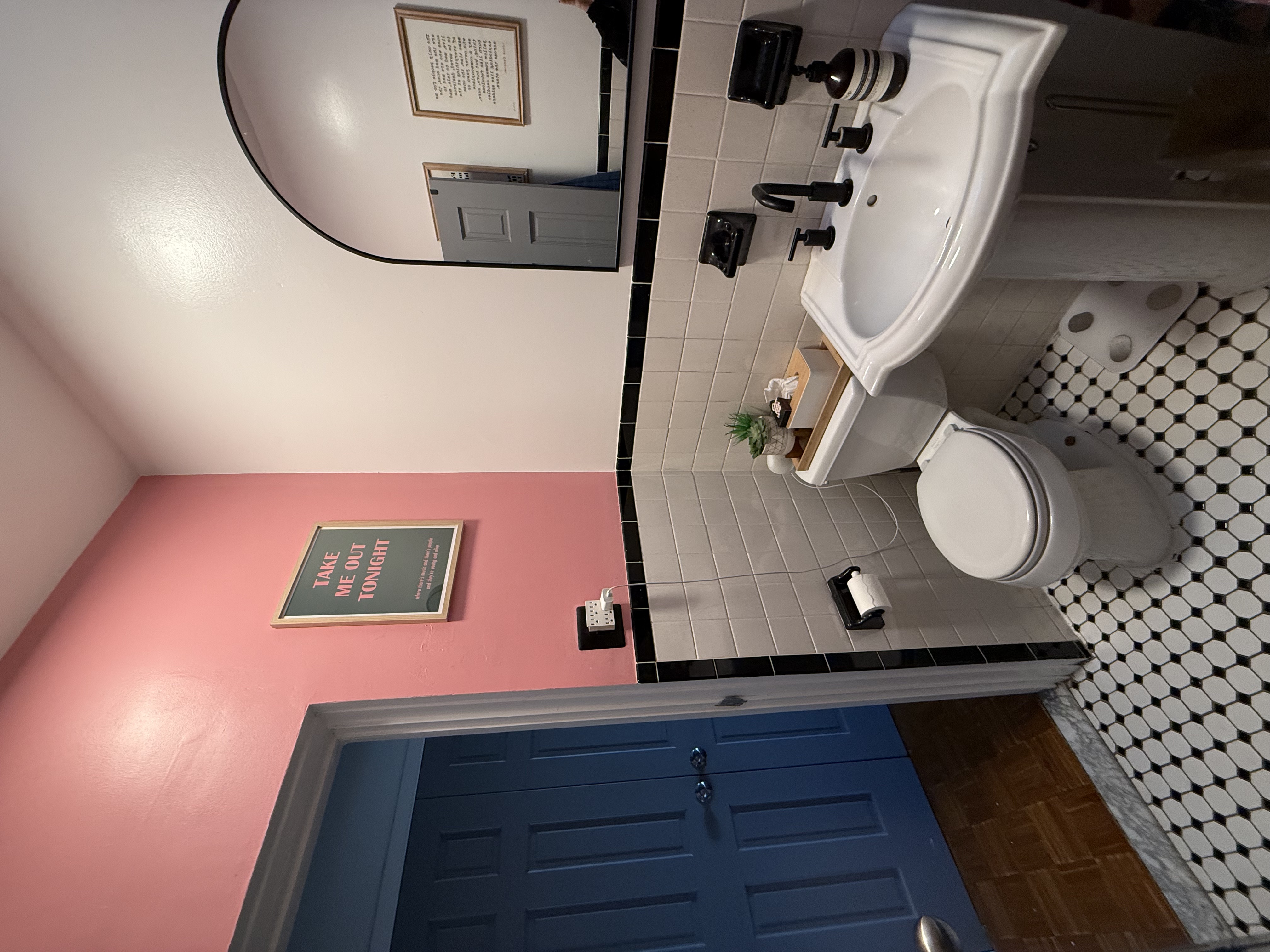 230 17th Street, Unit 2 Brooklyn, NY 11215 - Photo 8 of 16 a bathroom with a toilet a sink and mirror