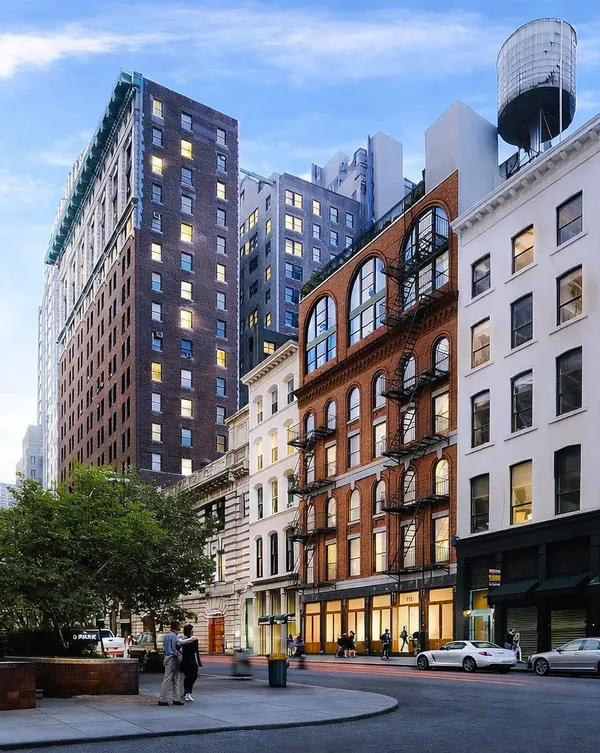 a front view of a building