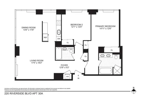 $2,625,000 | 220 Riverside Boulevard, Unit 30A | Upper West Side