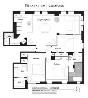 $2,995,000 | 104 West 70th Street, Unit 10DE | Upper West Side