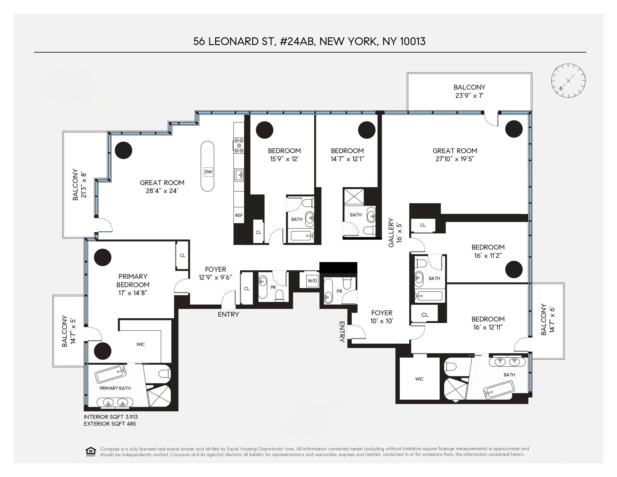 56 Leonard Street 24AB EAST Tribeca New York NY 10013