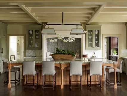 a kitchen with lots of counter top space