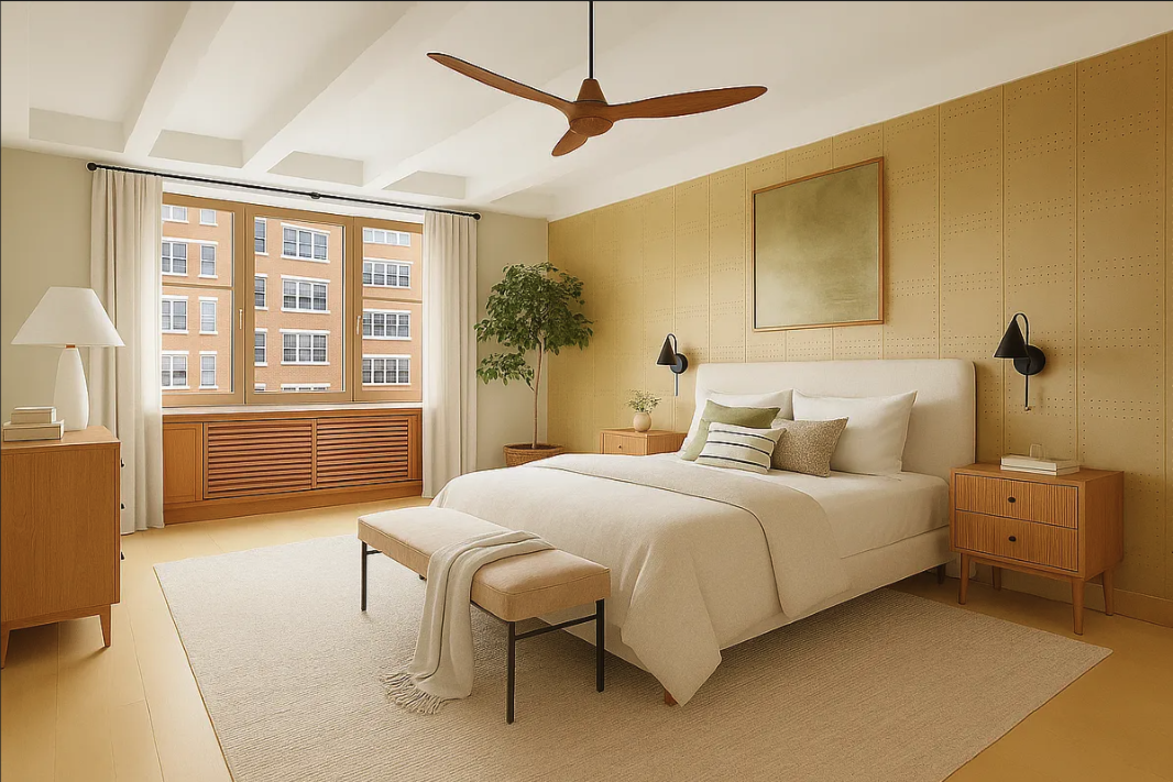 32 Gramercy Park South, Unit 12DG Manhattan, NY 10003 - Photo 2 of 11 a bedroom with a bed and a chandelier