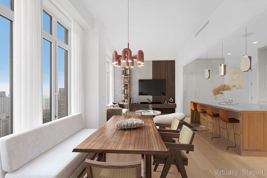 200 East 83rd Street, Unit 34A Manhattan, NY 10028 - Photo 7 of 34 a living room with furniture a flat screen tv and a window