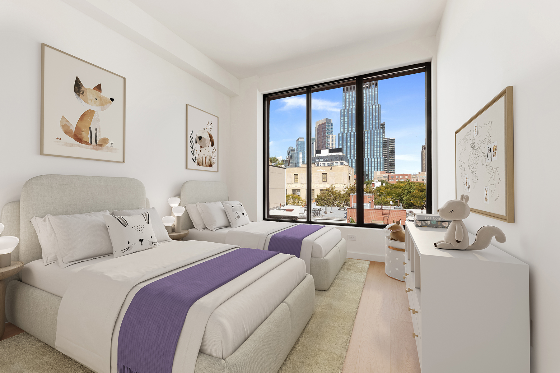 323 Bergen Street, Unit PH706E Brooklyn, NY 11217 - Photo 12 of 39 a bedroom with a large bed and a large window