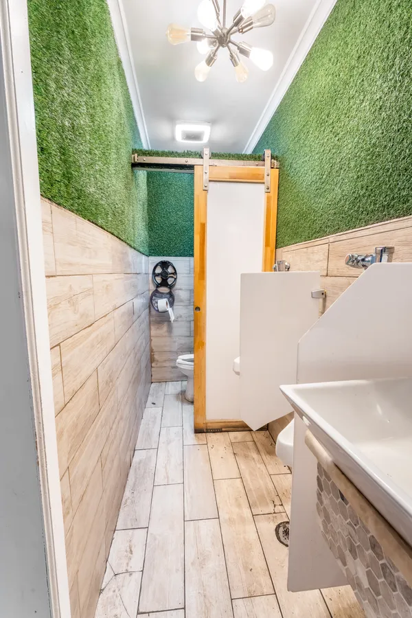 a view of a bathroom with a sink