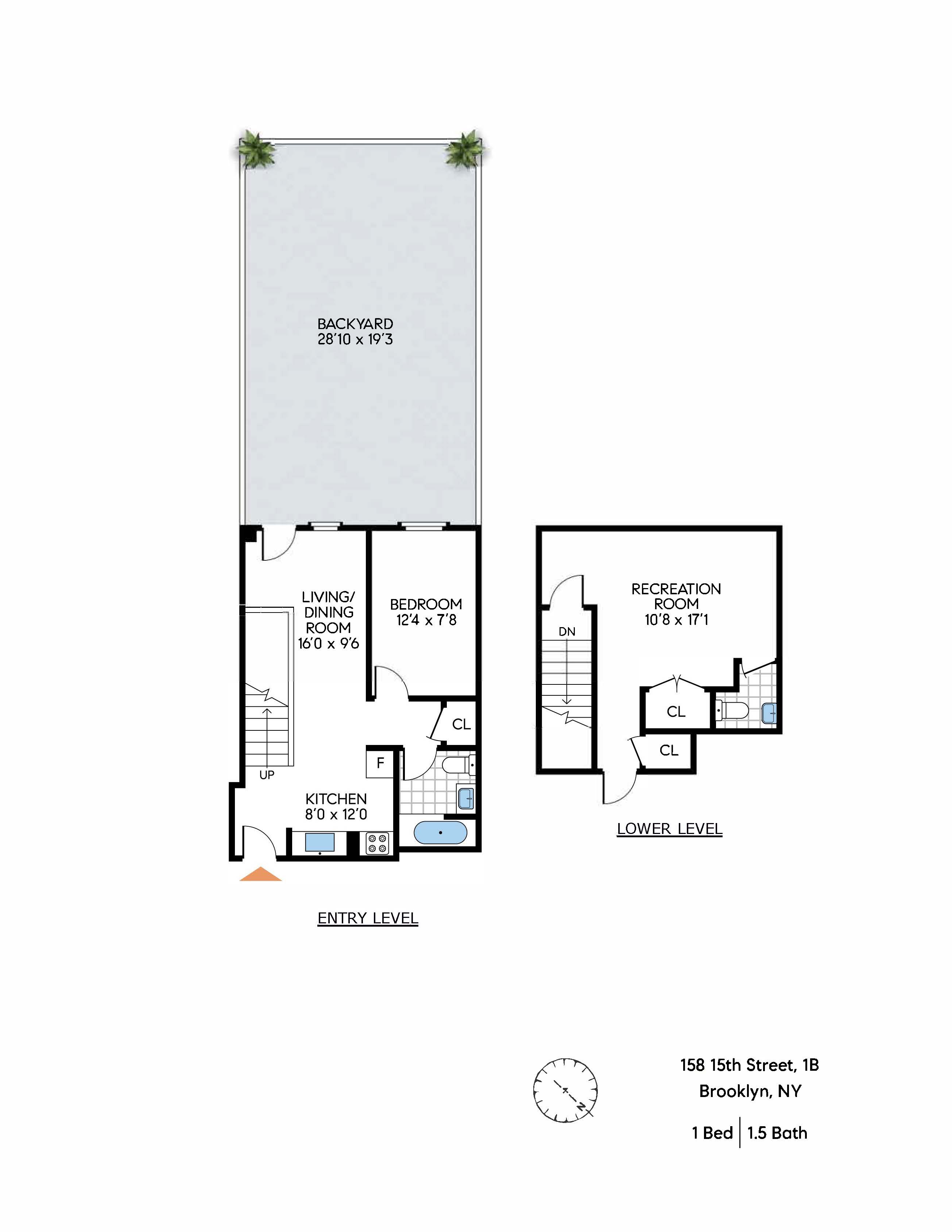 158 15th Street, Unit B1 Brooklyn, NY 11215 - Photo 8 of 8 a picture of a floor plan