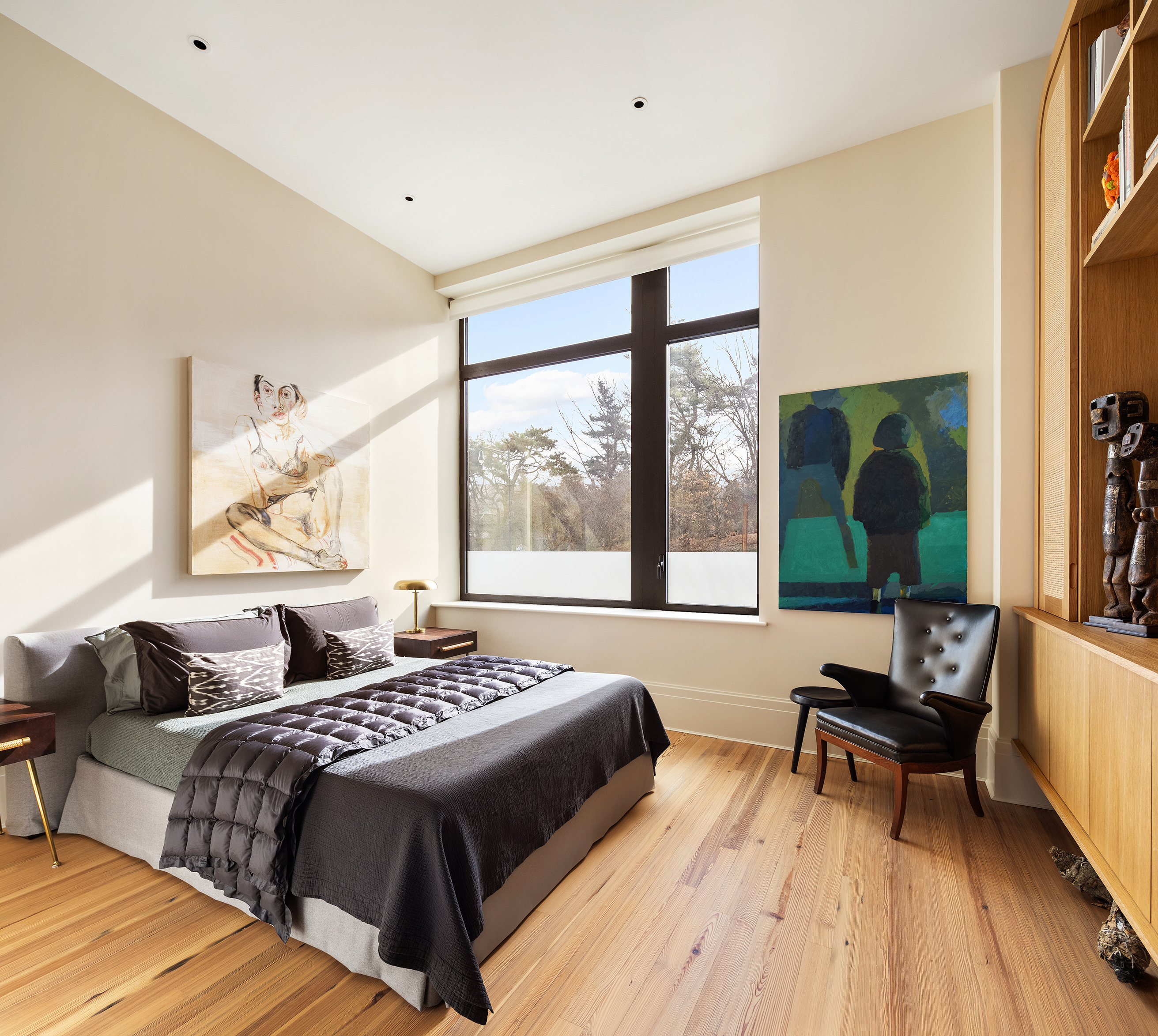 1 Prospect Park West, Unit 2B Brooklyn, NY 11215 - Photo 9 of 23 a bedroom with a bed and wooden floor