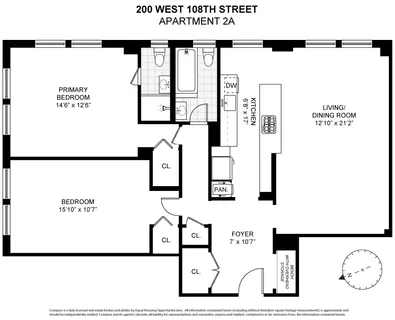 $1,050,000 | 200 West 108th Street, Unit 2A | Upper West Side