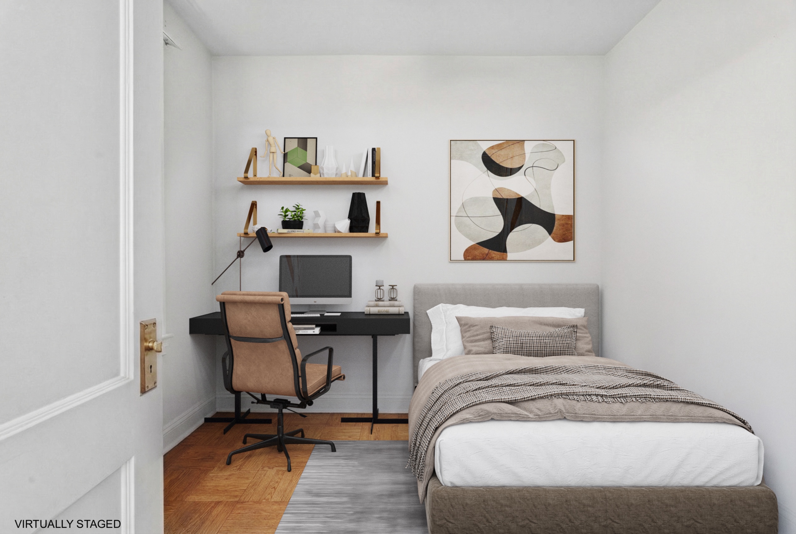 137 West 142nd Street, Unit 4B Manhattan, NY 10030 - Photo 5 of 8 a bedroom with a bed and a desk