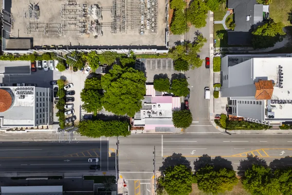 an aerial view of multiple house