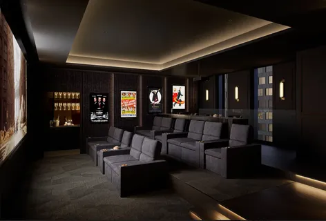 a living room with patio furniture and a large window