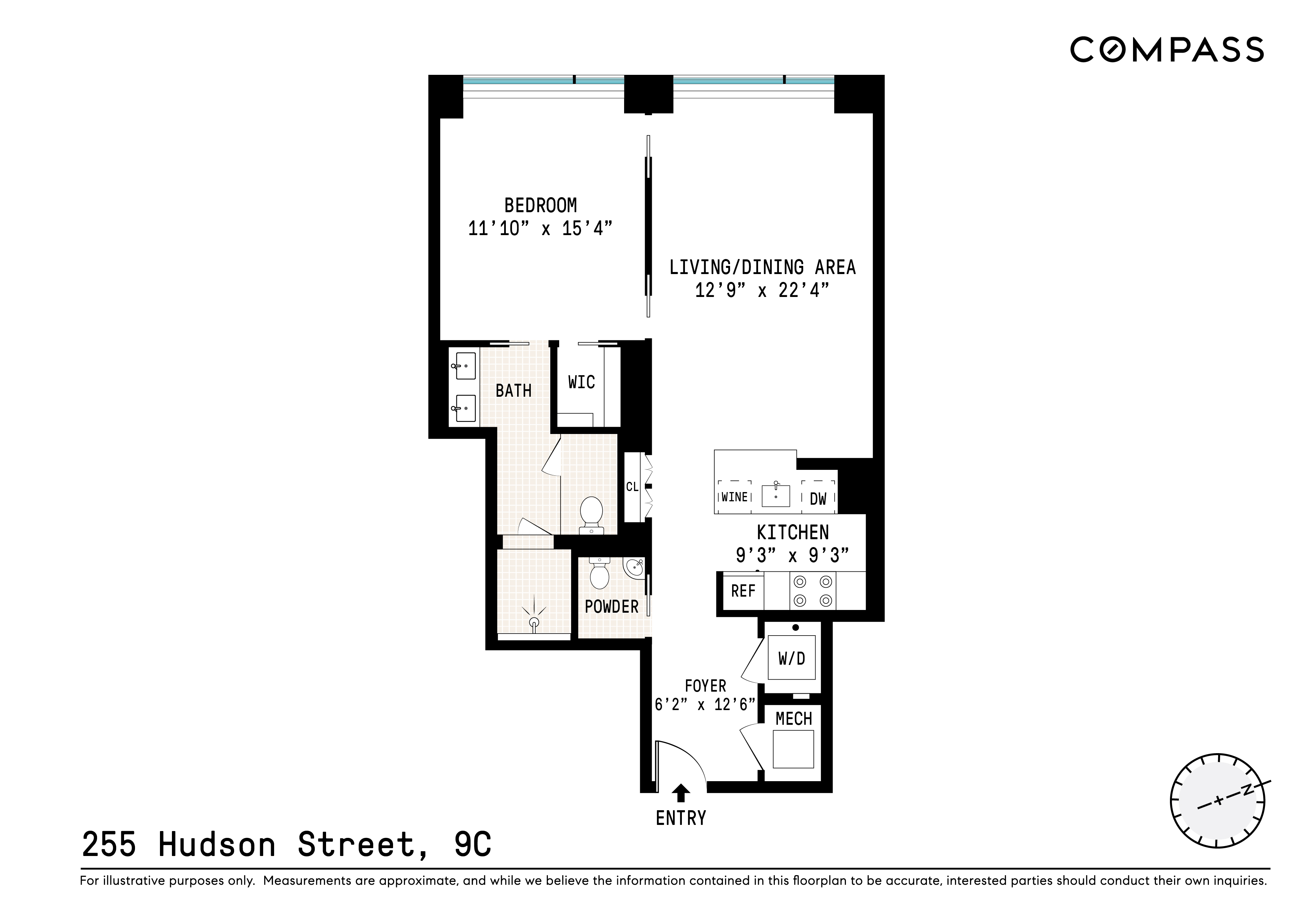 255 Hudson Street, Unit 9C Manhattan, NY 10013 - Photo 19 of 19 a picture of a bench in front of a wall