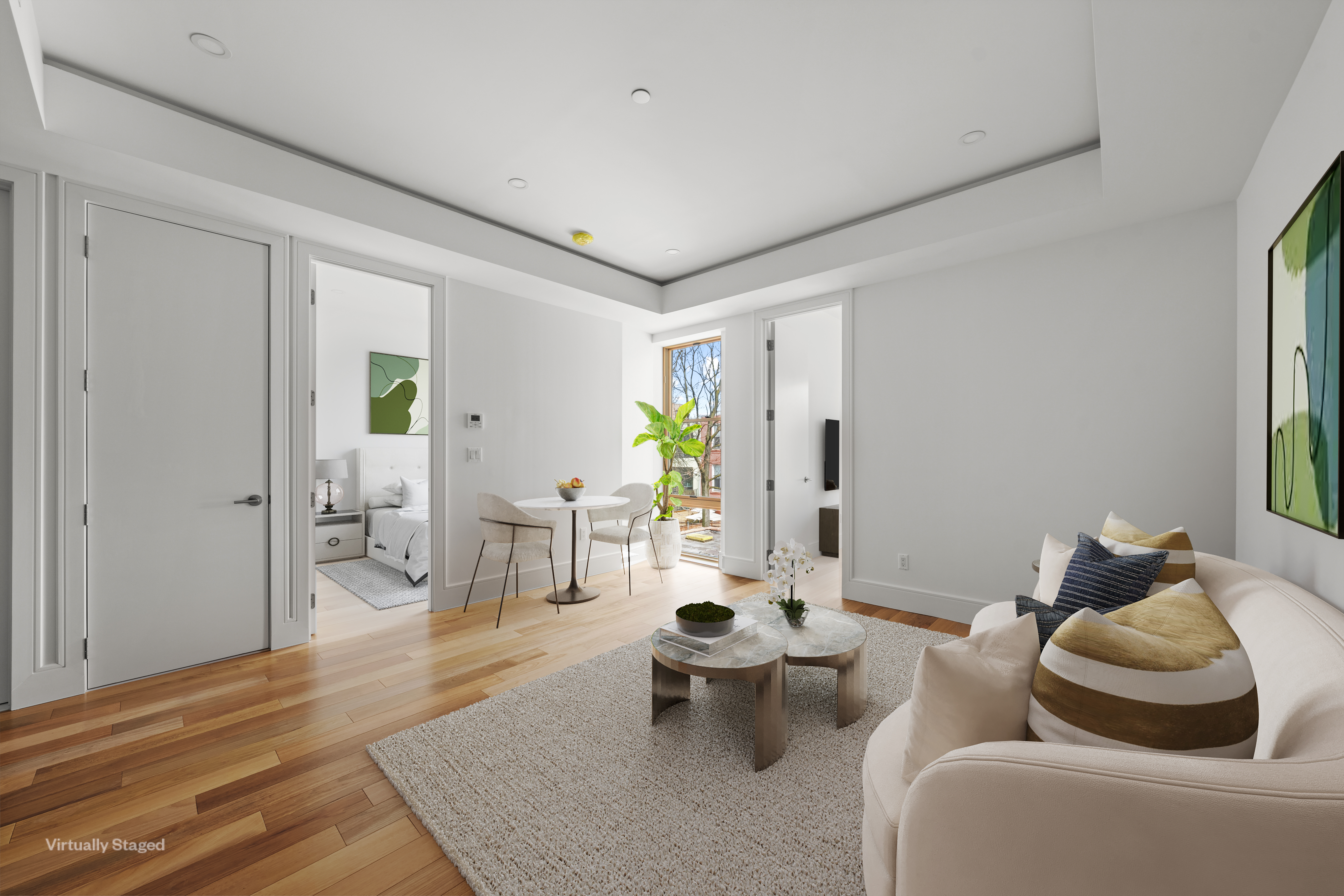 82 Cooper Street, Unit 2B Brooklyn, NY 11207 - Photo 4 of 17 a living room with furniture and wooden floor