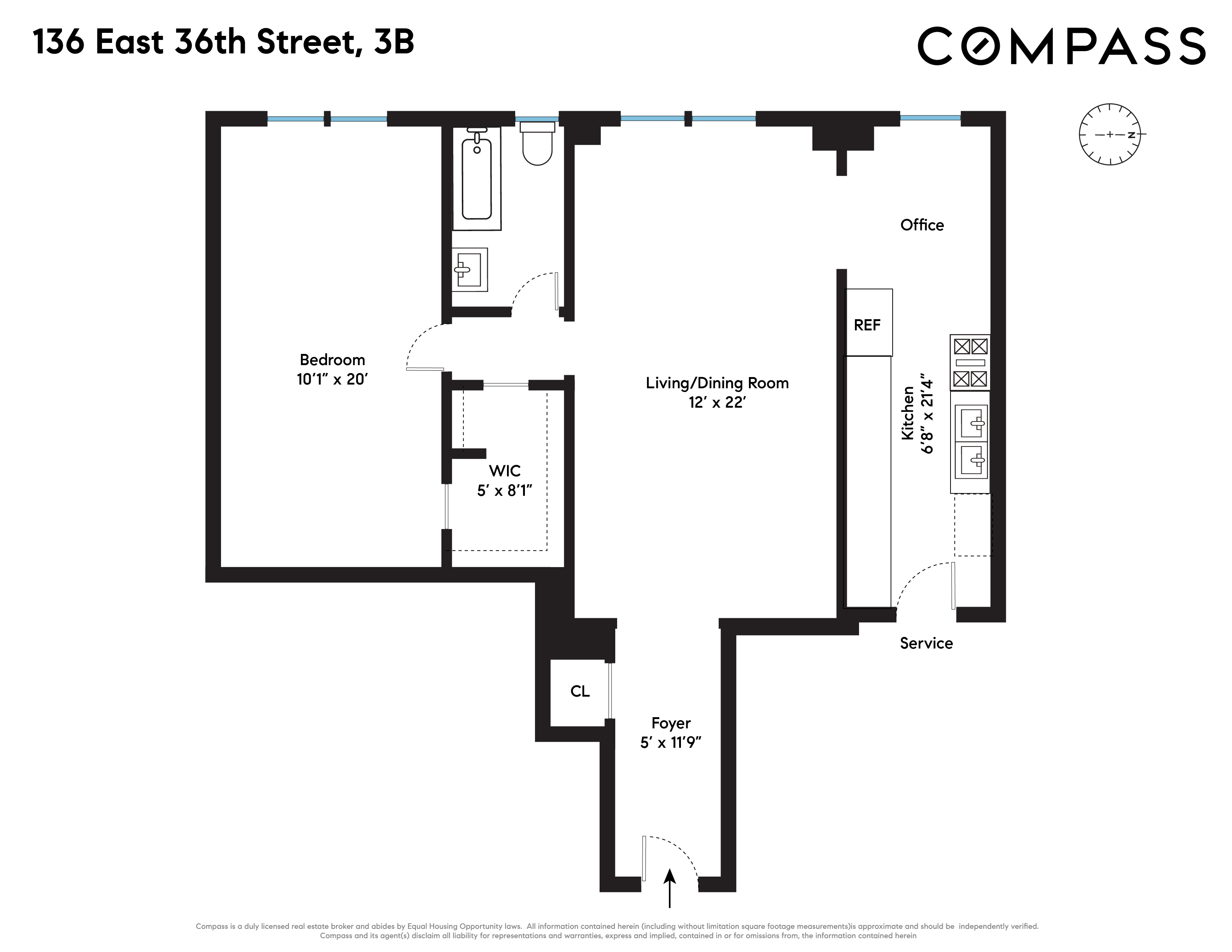 136 East 36th Street, Unit 3B Manhattan, NY 10016 - Photo 10 of 10 a picture of a bathroom with a picture of a park