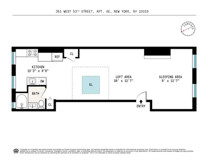 $450,000 | 351 West 53rd Street, Unit 4E | Hell's Kitchen