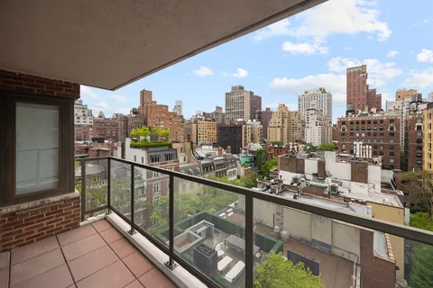 a city view from a balcony