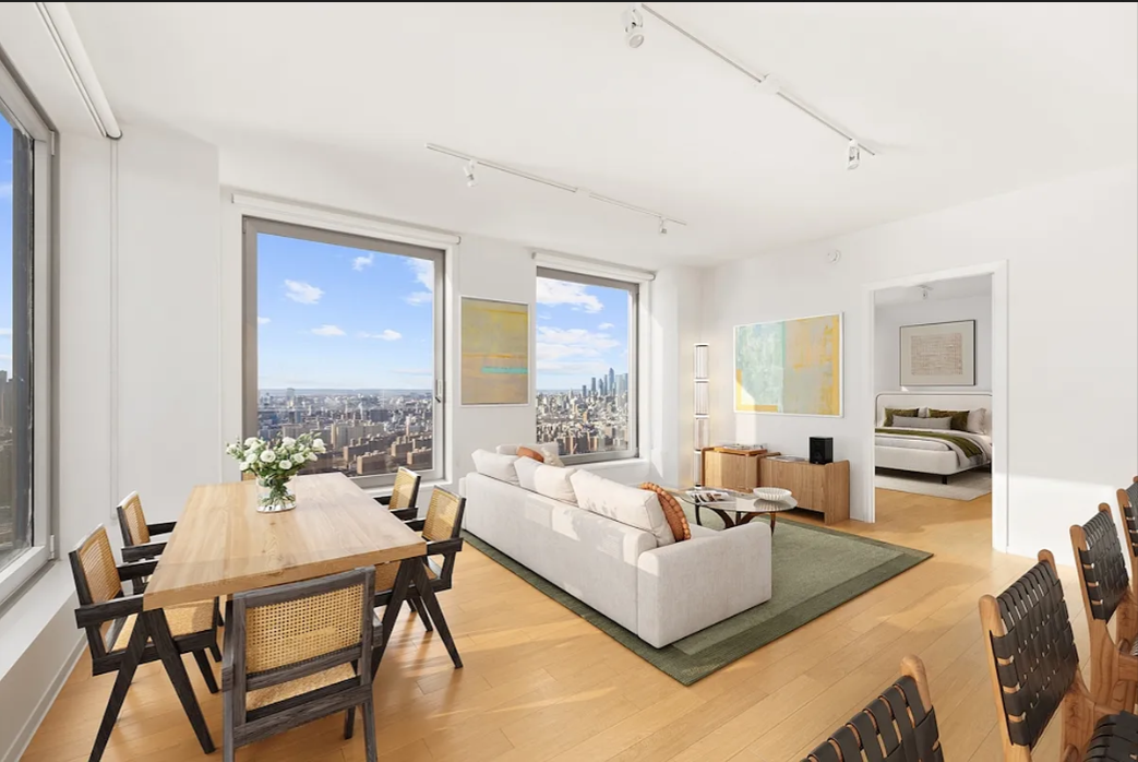 5 South 5th Street, Unit 5300 Brooklyn, NY 11249 - Photo 3 of 28 a living room with furniture and a large window