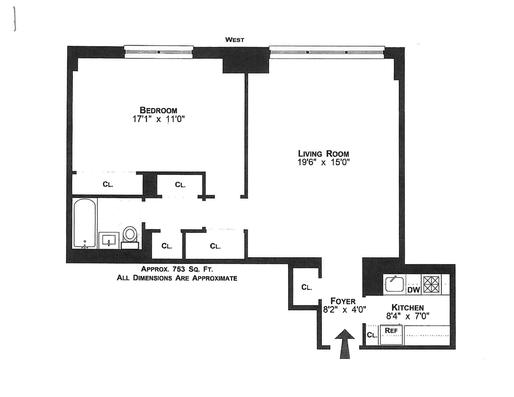 160 West End Avenue, Unit 16J Manhattan, NY 10023 - Photo 7 of 7 a picture of a bathroom with a sink and a mirror
