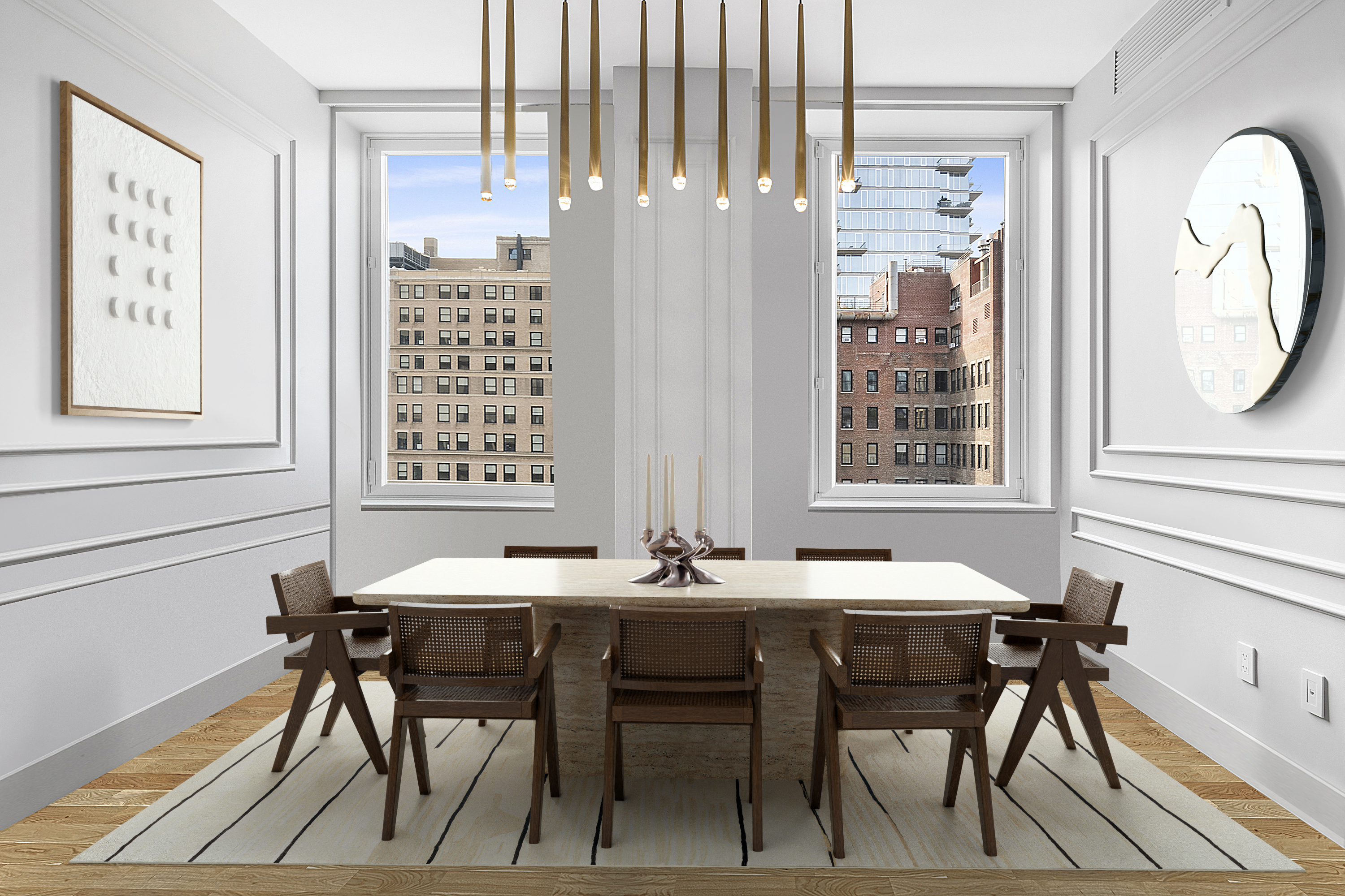 93 Worth Street, Unit 1006 Manhattan, NY 10013 - Photo 5 of 18 a dining room with furniture and window