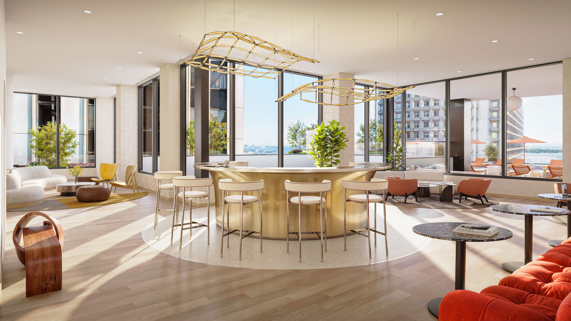 25 Water Street, Unit 2027 Manhattan, NY 10004 - Photo 4 of 20 a view of a livingroom with furniture and a large window