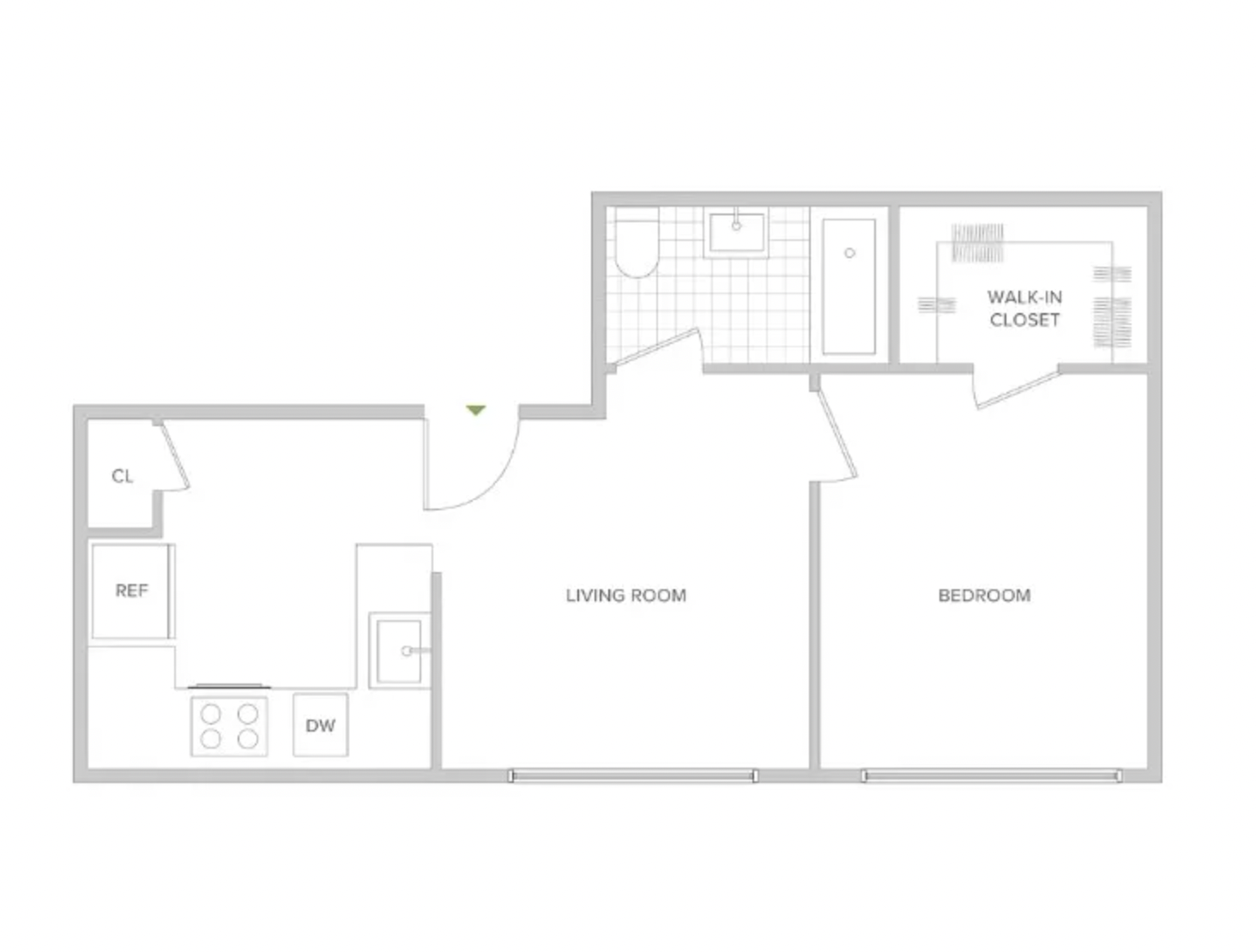 42-37 27th Street, Unit 8C Queens, NY 11101 - Photo 11 of 11 a picture of a floor plan