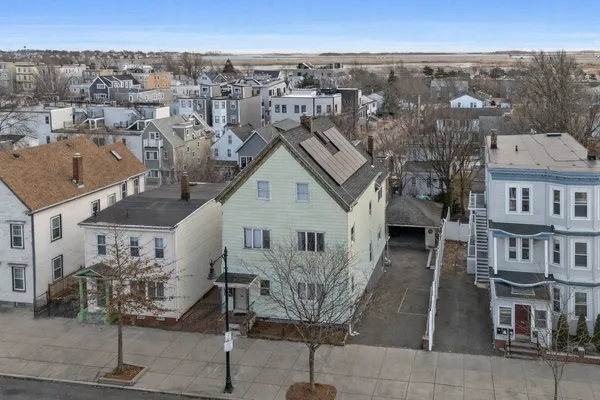 an aerial view of multiple house
