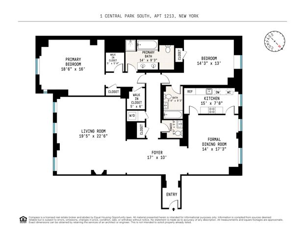 $6,500,000 | 1 Central Park South, Unit 1213 | Central Park South