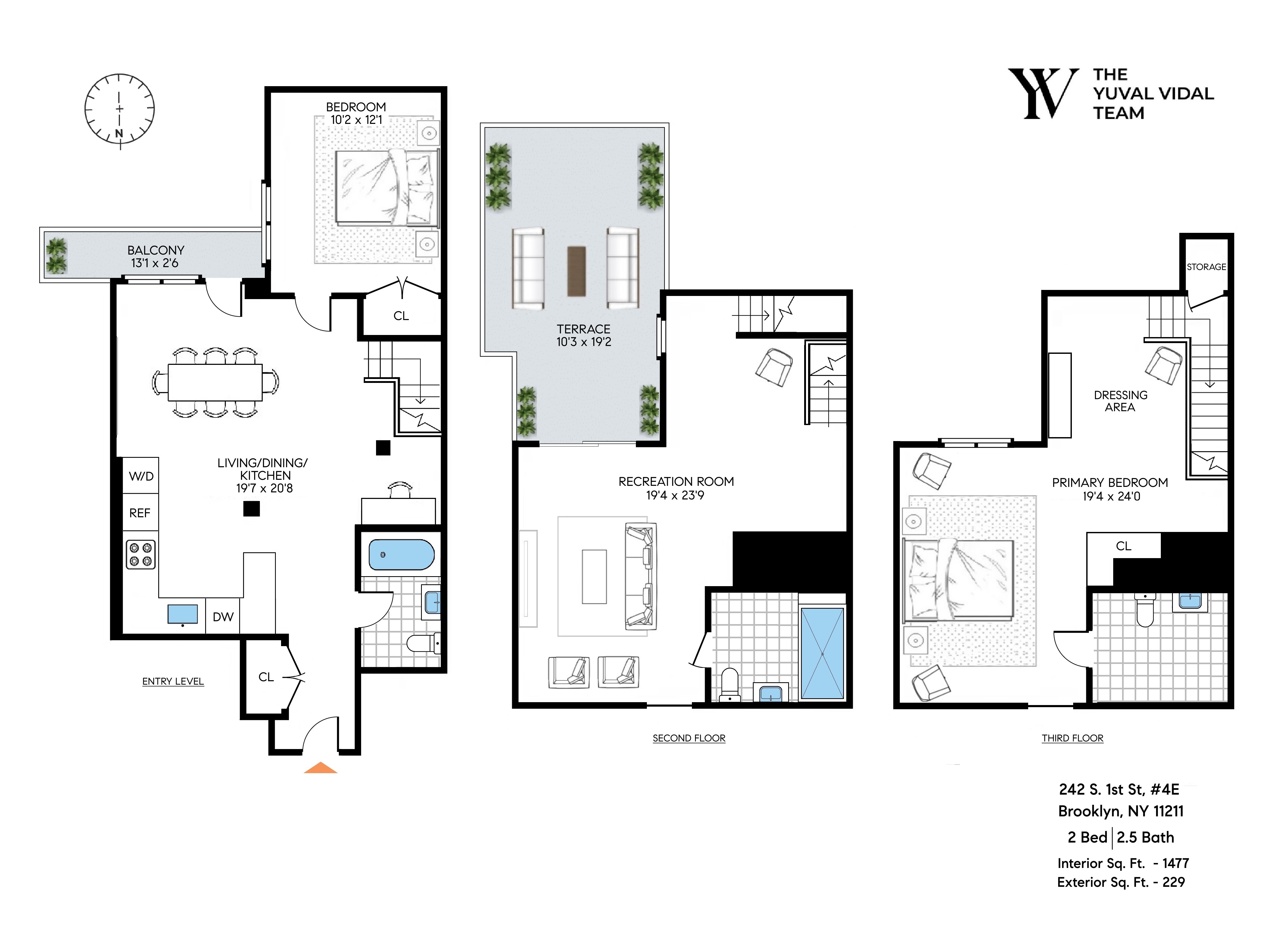 242 South 1st Street, Unit 4E Brooklyn, NY 11211 - Photo 15 of 15 a picture of a floor plan