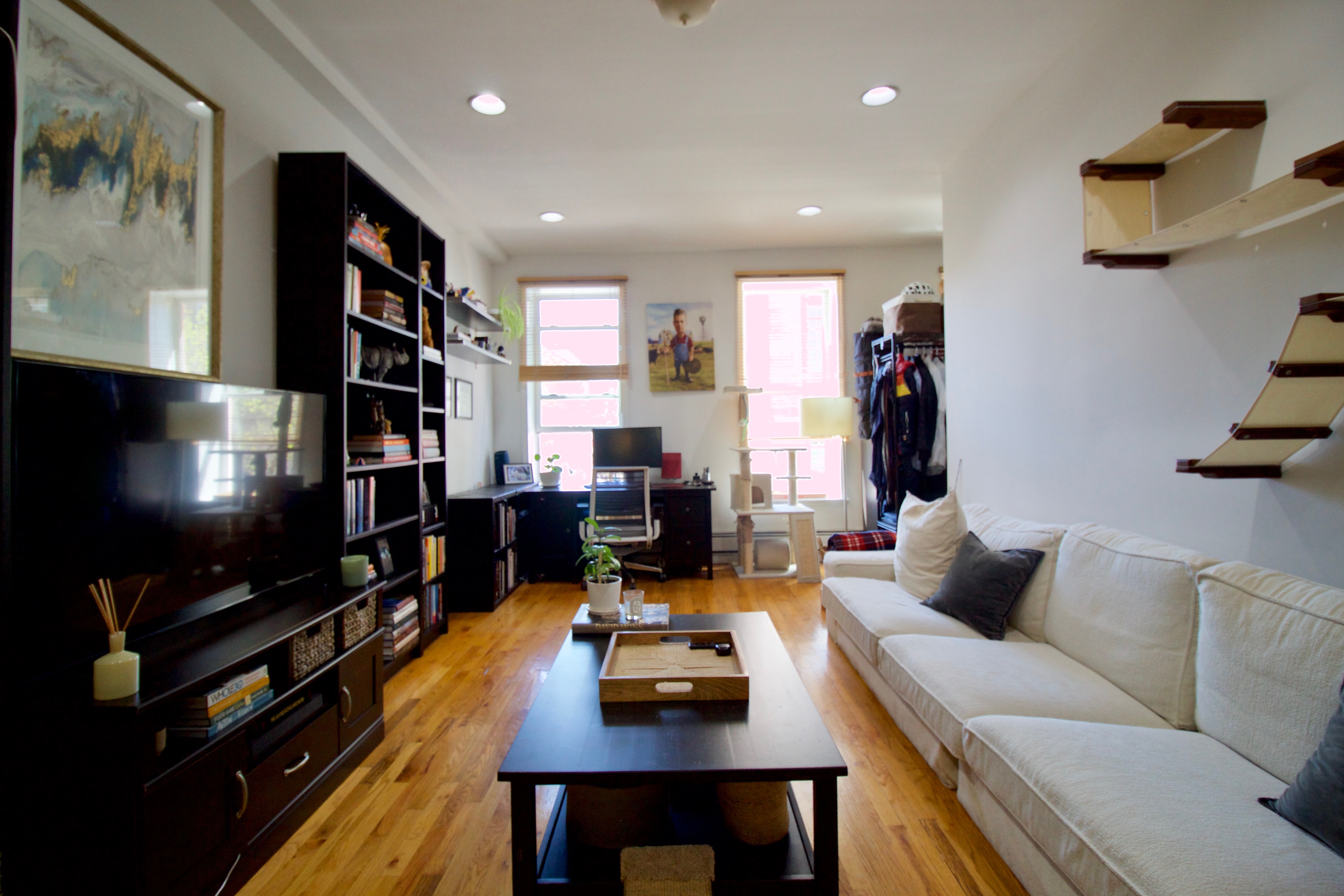627 Baltic Street, Unit 2 Brooklyn, NY 11217 - Photo 3 of 32 a living room with furniture and a flat screen tv
