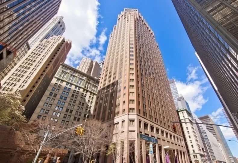 a view of a tall building