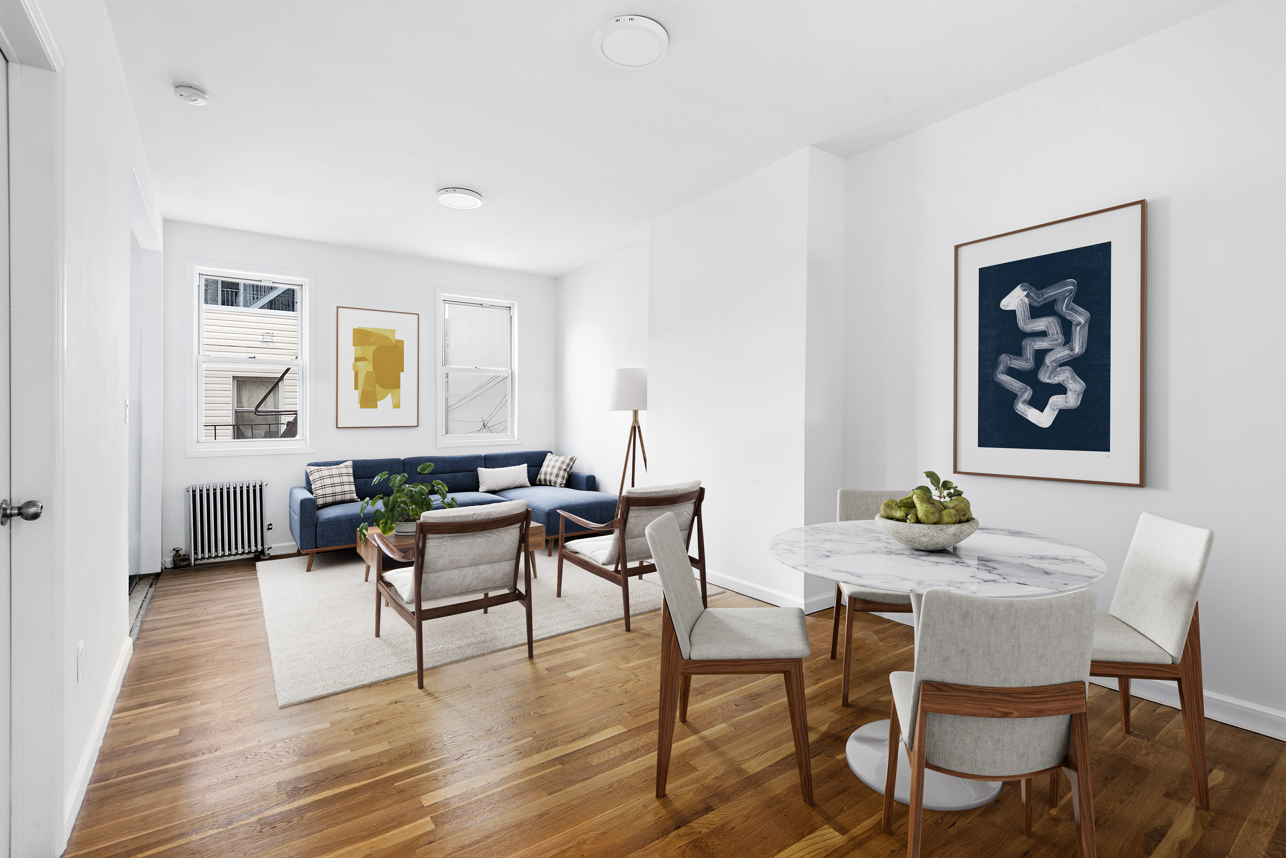 59 Stagg Street, Unit 3 Brooklyn, NY 11206 - Photo 1 of 8 a view of a dining room with furniture and wooden floor