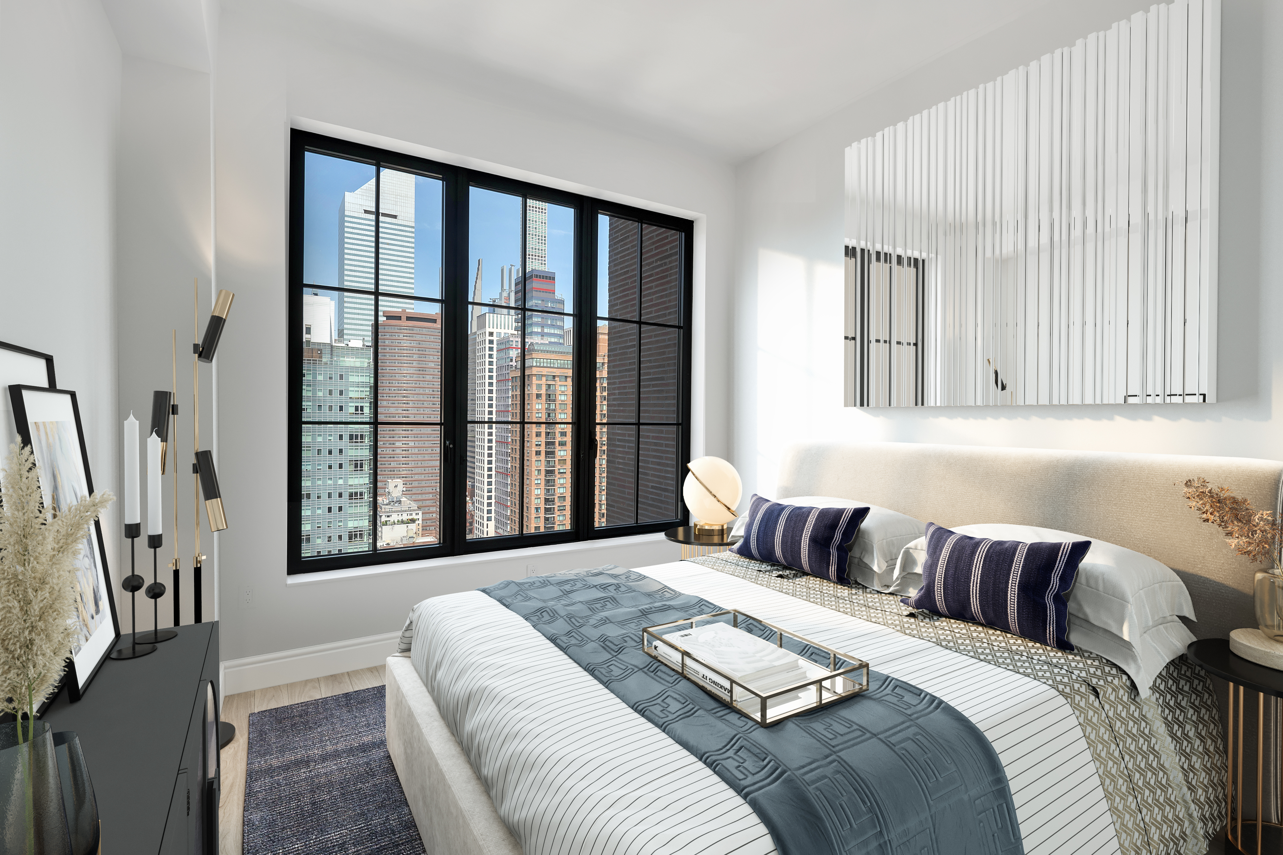 959 1st Avenue, Unit 25H Manhattan, NY 10022 - Photo 9 of 18 a bedroom with a bed and a window