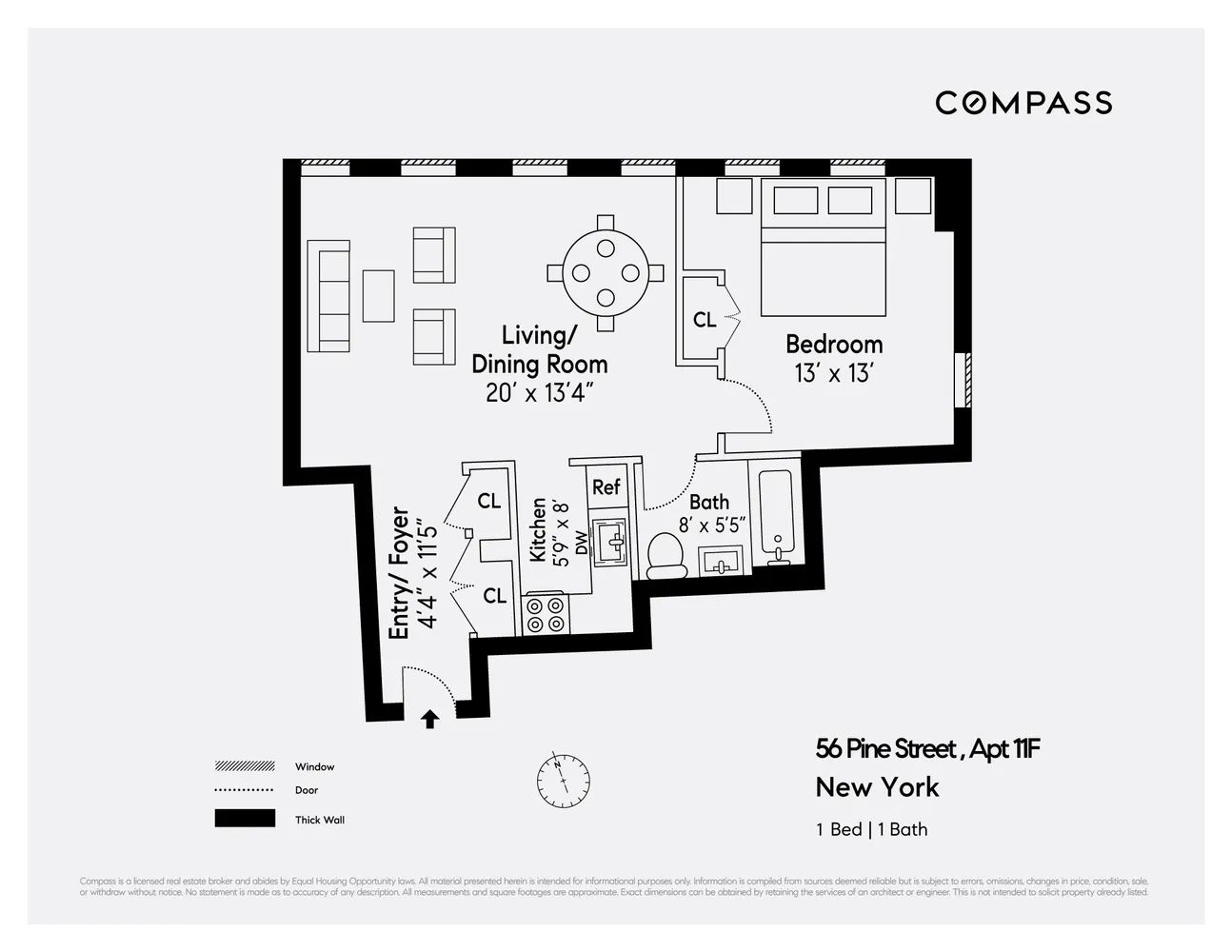 $595,000 | 56 Pine Street, Unit 11F | Financial District