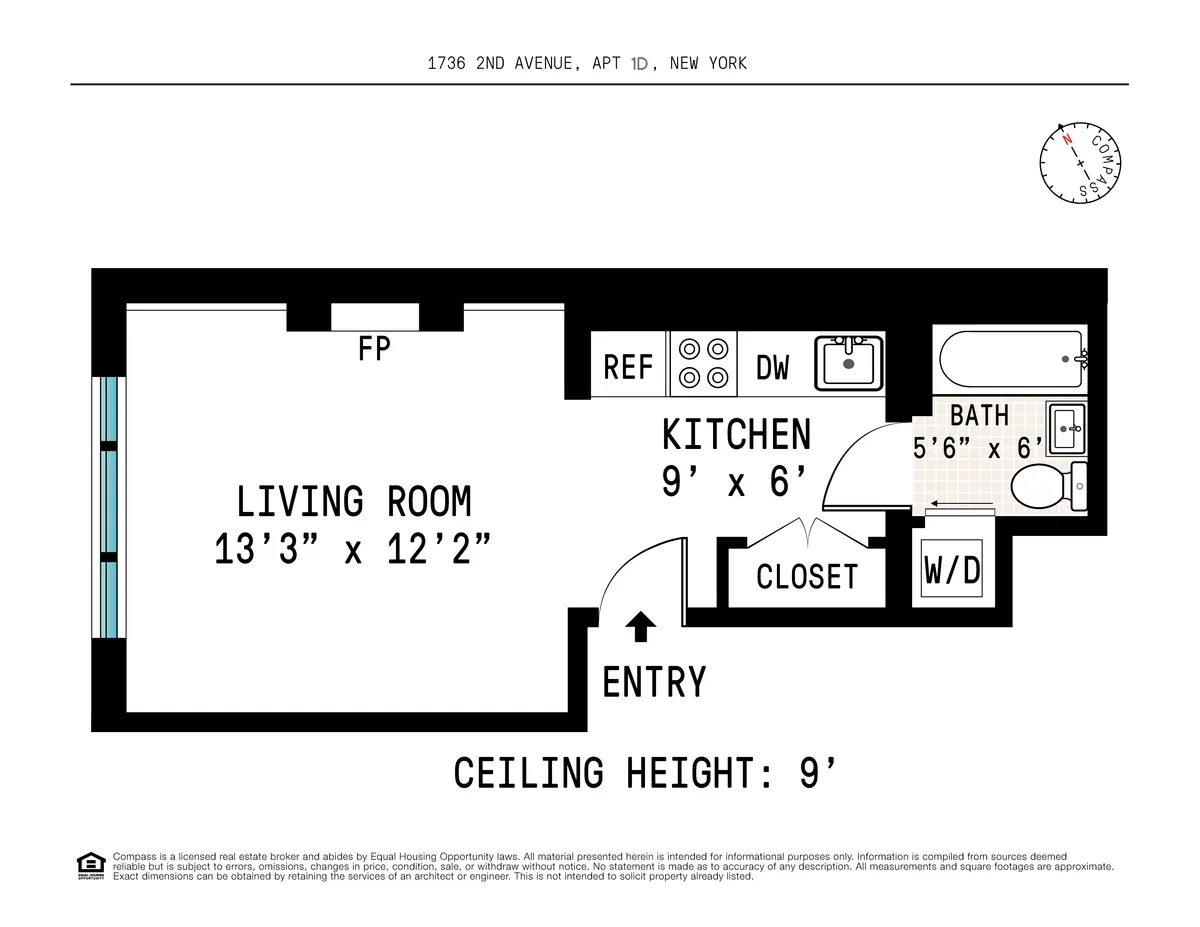 $3,200 | 1736 2nd Avenue, Unit 3D | Upper East Side