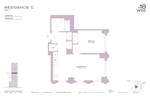 $7,150 | 15 West 55th Street, Unit 17C | Midtown Central