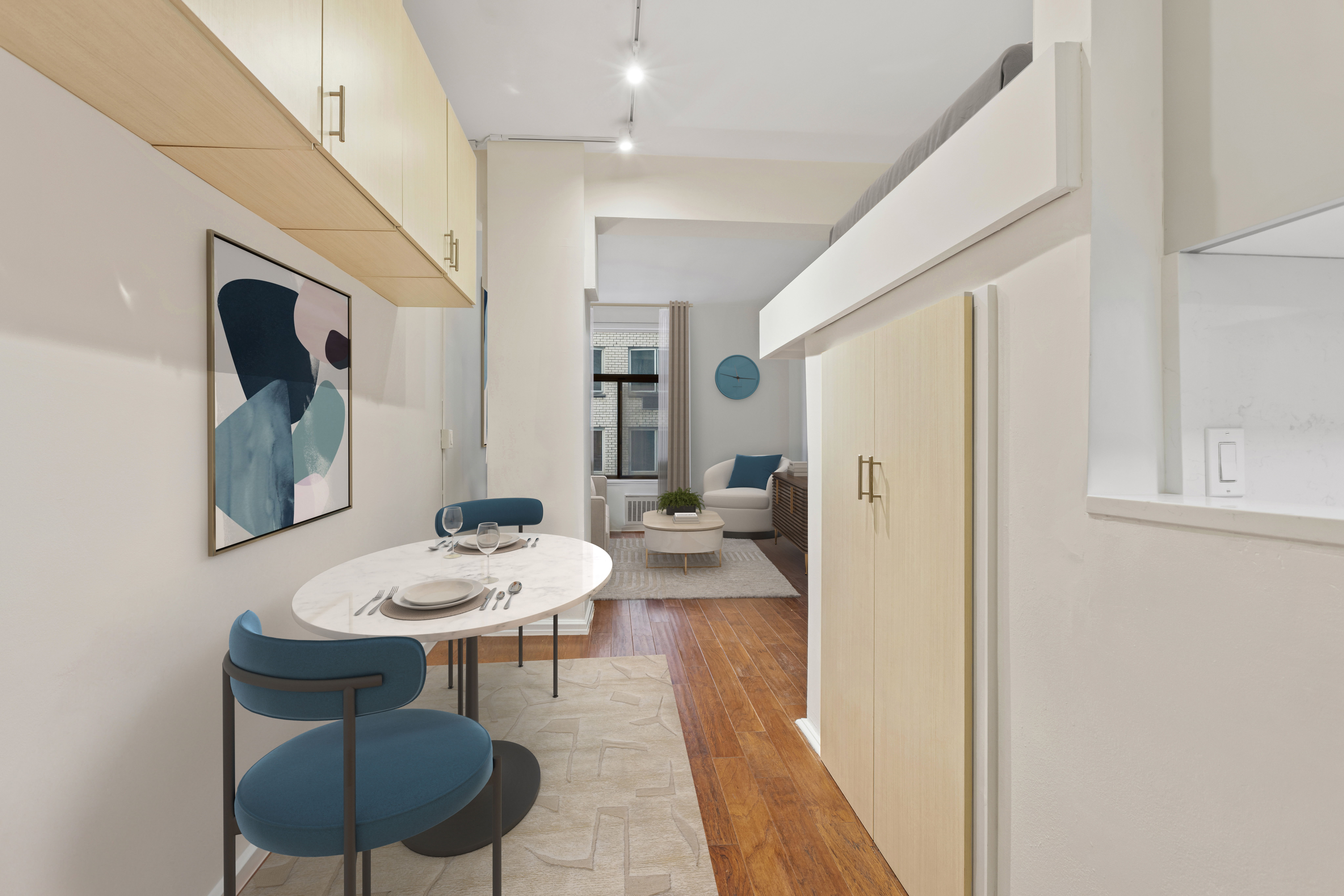310 East 23rd Street, Unit 5B Manhattan, NY 10010 - Photo 2 of 11 a view of a dining room with furniture window and wooden floor