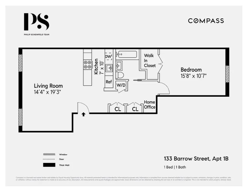 133 Barrow Street, Unit 1B Manhattan, NY 10014 - Photo 11 of 11 a picture of a wall with a white building