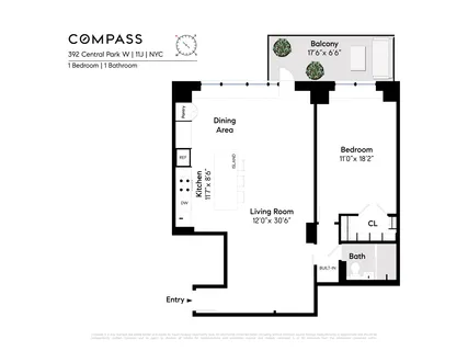 $1,295,000 | 392 Central Park West, Unit 11J | Upper West Side