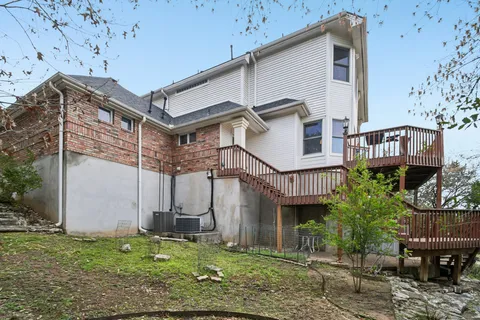 a house view with a garden space