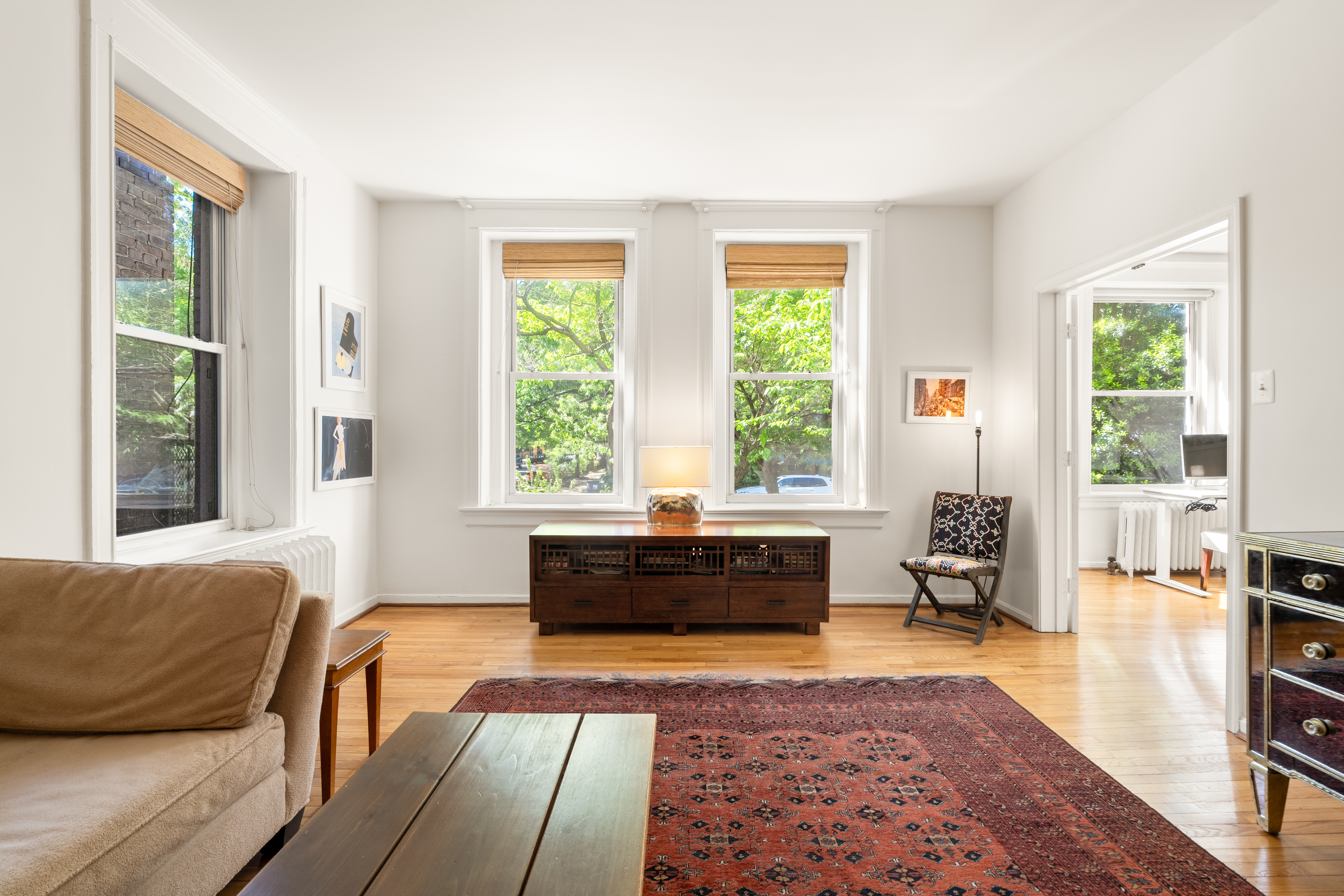 1855 Calvert Street Northwest, Unit 101 Washington, DC 20009 - Photo 2 of 14 a living room with furniture and a rug