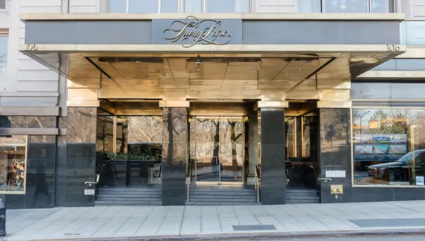 a view of a garage with wooden door